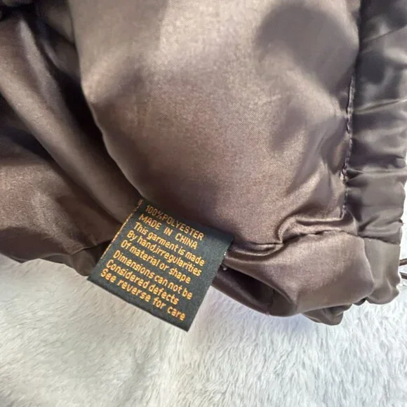 UBU Womens Brown Crinkle Jacket Textured Shawl Collar Drawstring Artsy Large - Picture 4 of 11